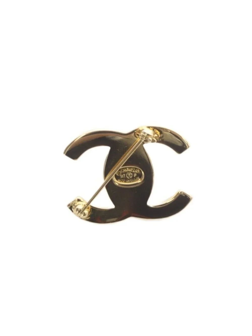 Chanel CC Logo Turnlock Brooch Gold